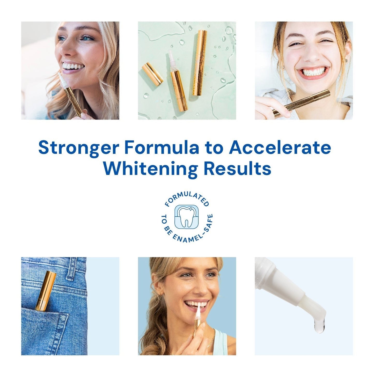 Teeth Whitening Gold Serum Pen – Dual-Peroxide with Xylitol